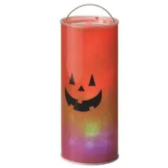 Midwest LED Lighted Color Changing Happy Jack O Lantern Hanging Halloween Lantern - 12" Orange