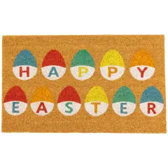 Northlight Natural Coir Happy Easter Egg Outdoor Doormat 18" x 30" Multi