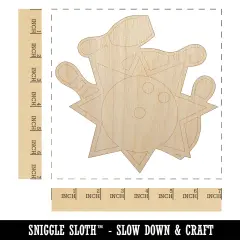 Bowling Ball Strike Pins Unfinished Wood Shape Piece Cutout for DIY Craft Projects