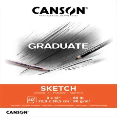 Canson Graduate Series Sketch Pad 9"X12"-40 Sheets