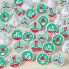 Big Dot of Happiness Elf Squad - Kids Elf Christmas and Birthday Party Small Round Candy Stickers - Party Favor Labels - 324 Count