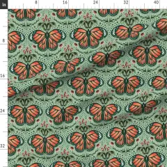 Various Fabrics by the Yard or Fat Quarter Monarch Damask Aqua Mint Large Scale Botanical Tulip Floral Custom Printed Fabric by Spoonflower