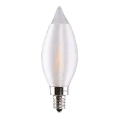 Satco S11300 2w CA11 LED Satin Spun Clear 2700k Candelabra Base 120V bulb