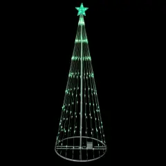 Northlight LED Lighted Show Cone Tree Outdoor Christmas Decoration - 6' - Green Lights White