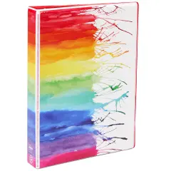 Avery + Amy Tangerine Designer Collection Mini Binder, 5-1/2" x 8-1/2", 1" Round Rings, 175-Sheet Capacity, Watercolor Rainbow, 1 Mini 3-Ring Binder (18713)