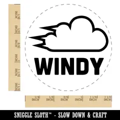 Windy Wind Weather Day Planning Self-Inking Rubber Stamp for Stamping Crafting Planners Red