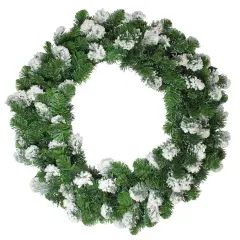 Allstate Snowy Flocked Colorado Pine Artificial Christmas Wreath - 30" - Unlit Green
