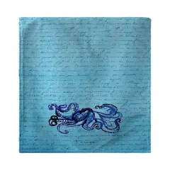 Betsy Drake Blue Script Octopus Beach Towel