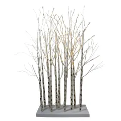 Northlight LED Lighted White Birch Twig Tree Cluster Christmas Decoration - 4'