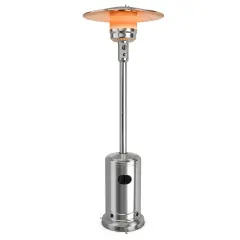 50000 BTU Stainless Steel Propane Outdoor Heater with Trip Over Protection and 2 Handles Silver