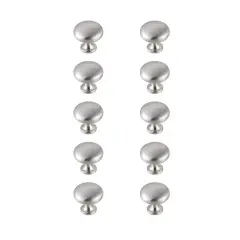 Cadon 1.2" Diameter Brushed Nickel Mushroom Knob Multipack (Set of 10)