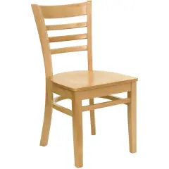 Emma and Oliver Ladder Back Wooden Restaurant Dining Chair NaturalSeat/Natural