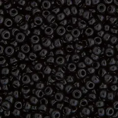 Miyuki 250g Opaque Round Rocailles Seed Beads, 11/0 Black #401