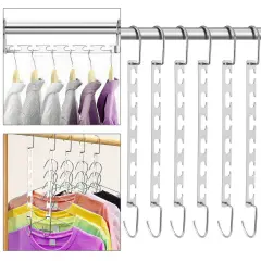 Kitcheniva 6 Pack Metal Closet Hanger Organizer Hook