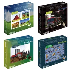Kaplan Early Learning Company Real Photo 24-Piece Floor Puzzles - Set of 4
