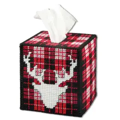 HerrschnersWinter Lodge Tissue Box Cover Plastic Canvas Kit Multicolor