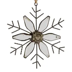Midwest 5" Silent Luxury Rustic Jeweled Flat Tip Snowflake Christmas Ornament Bronze