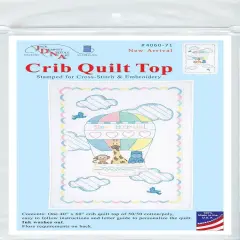 Jack Dempsey Stamped White Quilt Crib Top 40"X60"-New Arrival