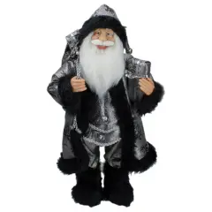 Northlight 24" Santa Claus with Gifts Christmas Figure - Silver and Black