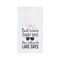 "Boat Waves Sunny Days" Nautical Kitchen Towel
