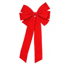 Northlight 10-Loop Velveteen Christmas Bow Decoration - 10" x 22" - Red