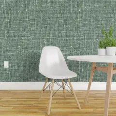 Pre-Pasted Wallpaper 2FT Wide Modern Rustic Simple Green Monochrome Beach Classic Vintage Style Custom Pre-pasted Wallpaper by Spoonflower