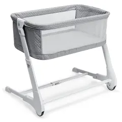 Babyjoy Baby Side Bedside Sleeper Washable Mattress Height Adjustable GreyWhite