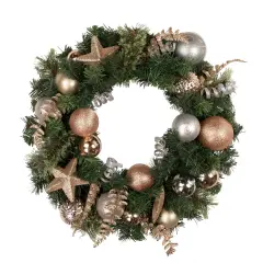 Northlight Pine with Stars and Ornaments Artificial Christmas Wreath - 24" - Unlit Green