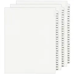 Avery Legal Exhibit Unpunched Dividers for Use with Any Binding System, Collated 176-200, 25 Side Tab Dividers Per Set, Helvetica Bold Type, 3 Sets (21861)