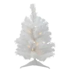 Northlight Pre-Lit Medium Snow White Pine Artificial Christmas Tree - 18" - Clear LED Lights
