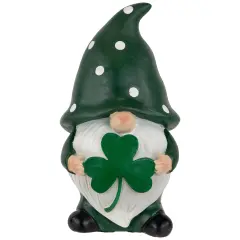 Northlight Shamrock Gnome St. Patrick's Day Outdoor Garden Statue - 7.75" Green
