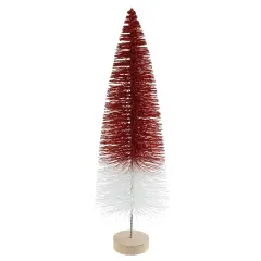 Northlight Glittered Sisal Christmas Tree - 15.5" - Red and White