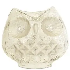 Melrose Mercury Glass Woodland Owl Bird Pillar Candle Holder - 8" Silver