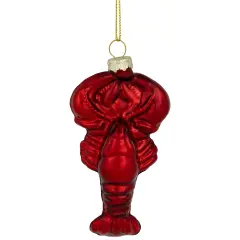 Northlight Shiny Lobster Glass Christmas Hanging Ornament - 3.5" - Dark Red