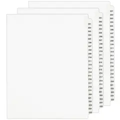 Avery Legal Exhibit Unpunched Dividers for Use with Any Binding System, Collated 201-225, 25 Side Tab Dividers Per Set, Helvetica Bold Type, 3 Sets (21862)