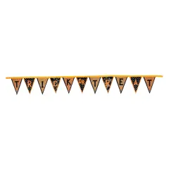 Gallerie II 11.5' Polka Dot Trick or Treat Bunting Flag Halloween Banner Brown