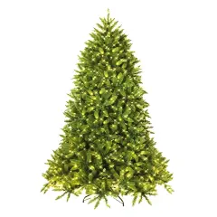 Costway 6ft Pre-lit PVC Christmas Fir Tree Hinged 8 Flash Modes w/ 650 LED Light