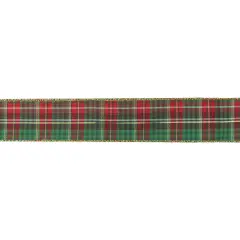 Northlight Red and Green Plaid Christmas Wired Craft Ribbon 2.5" x 16 Yards