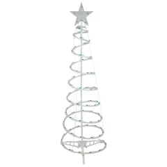 Northlight 4' Pre-Lit Spiral Outdoor Christmas Tree with Star Topper, Green Lights White