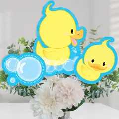 Big Dot of Happiness Ducky Duck - Baby Shower or Birthday Party Centerpiece Sticks - Table Toppers - Set of 15