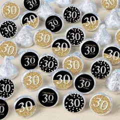 Big Dot of Happiness Adult 30th Birthday - Gold - Birthday Party Small Round Candy Stickers - Party Favor Labels - 324 Count