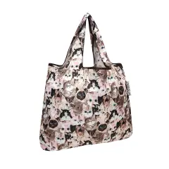 Wrapables Small Foldable Tote Nylon Reusable Grocery Bags Cuddly Kitties