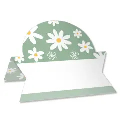 Big Dot of Happiness Sage Green Daisy Flowers - Floral Party Tent Buffet Card - Table Setting Name Place Cards - Set of 24