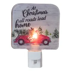 Northlight At Christmas, All Roads Lead Home Glass Night Light - 4" Red