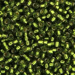 Miyuki 250g Silverlined Round Rocailles Seed Beads, 11/0 Olive #26