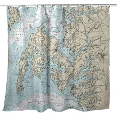 Betsy Drake Easton, MD Nautical Map Shower Curtain
