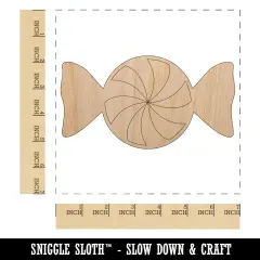 Peppermint Candy Unfinished Wood Shape Piece Cutout for DIY Craft Projects