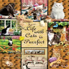 Sunsout Cats Make Life Purr-fect 1000 pc Jigsaw Puzzle 35215