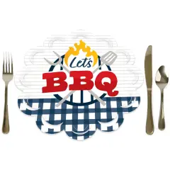 Big Dot of Happiness Fire Up the Grill - Summer BBQ Picnic Party Round Table Decorations - Paper Chargers - Place Setting For 12