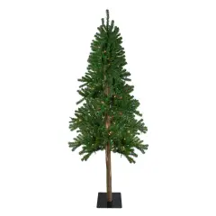 Northlight Pre-Lit Medium Alpine Artificial Christmas Tree - 6' - Multicolor Lights Green